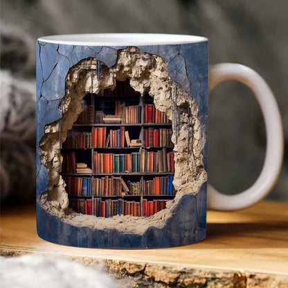 Reduceri de Top 2024! Cana de Cafea din Ceramică cu Efect Vizual 3D Bibliotecă Tdtopic