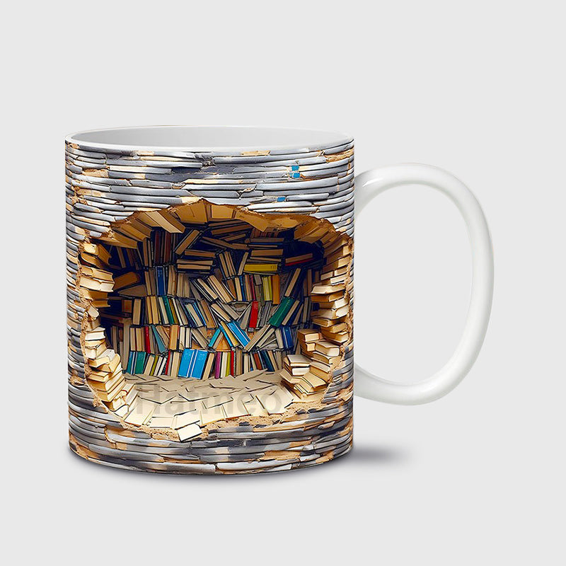 Reduceri de Top 2024! Cana de Cafea din Ceramică cu Efect Vizual 3D Bibliotecă Tdtopic