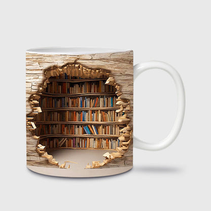 Reduceri de Top 2024! Cana de Cafea din Ceramică cu Efect Vizual 3D Bibliotecă Tdtopic